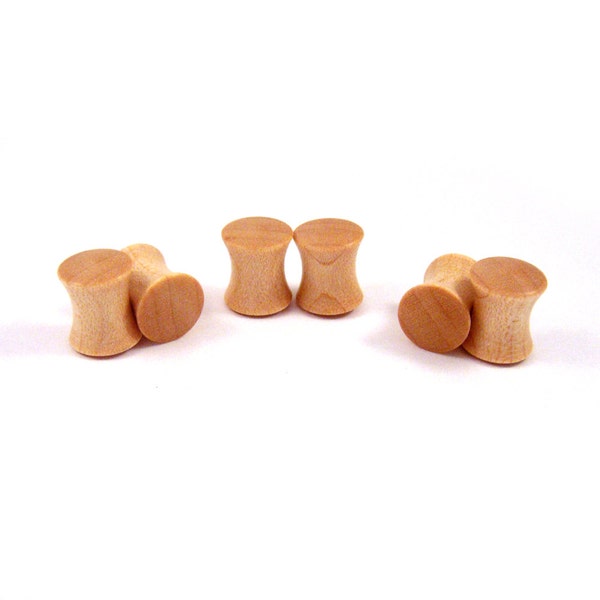 Érable zéro Gauge Plugs en bois - 0g (8 mm)