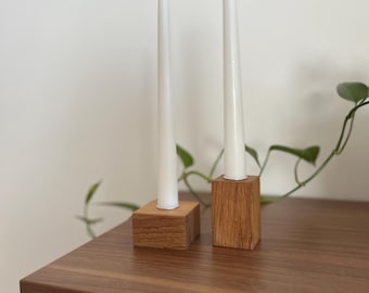 Oak candle holder