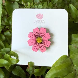 Kosmos Pin SVG Design, SVG Pin, Glowforge-Datei, Cosmea Pin XCS-Datei, Blumenbrosche svg, Xtool Pin-Datei, Blumenbrosche, Laser diy-Projekt