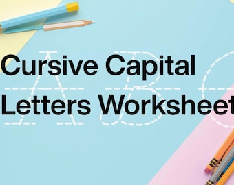 Cursive Capital Letters Tracing Worksheets: Handwriting Practice (Digital Download)