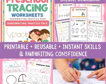 Preschool Tracing Worksheets: Handwriting Practice (PDF Download)