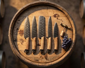 Hand Forged Damascus Steel Chef Knife Set, Kitchen Knives | Chef Knive Set, Handmade 5 Pcs Luxury Damascus Knife Gift for him, Gifts for her