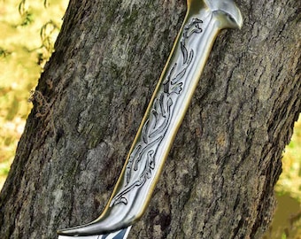 Hand-Forged Thranduil Long Sword, Elven King Replica, Custom Medieval Fantasy Gift for Men, Collectors wall plaque, collectible gift For Him
