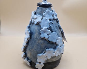 Botella de aceite de cerámica hecha a mano / Dispensador de aceite de oliva de gres / Decoración de cocina artesanal / Aceitera y vinagrera