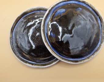 A pair of handmade Ceramic  Wheel-Turned  side plates