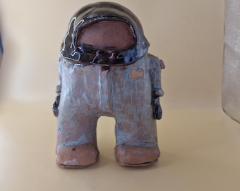 Handmade Ceramic "Monster in space man pjs" Figurine Pottery Folk Art