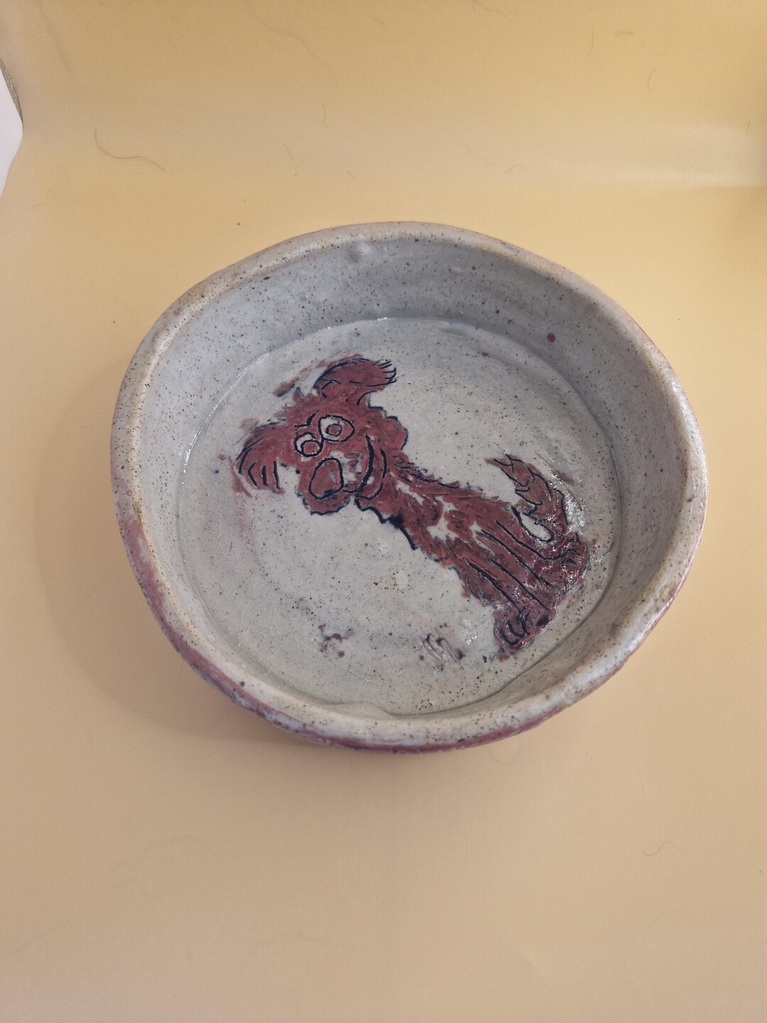 Handmade Ceramic Dog Bowl – Illustrated Dog Design, Rustic Stoneware ...