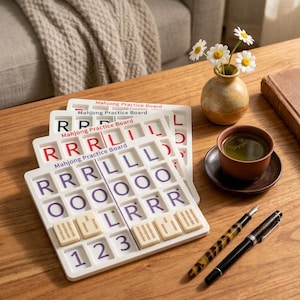 Mahjong Solo Practice Board - Portable Mahjong Trainer for Beginners & Pros, American Mahjong Learning Tool, Gift for Mahjong Lovers