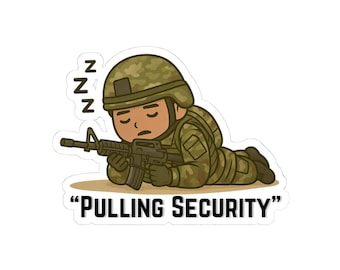 Pulling Security Soldier Sticker - Funny Military Decal