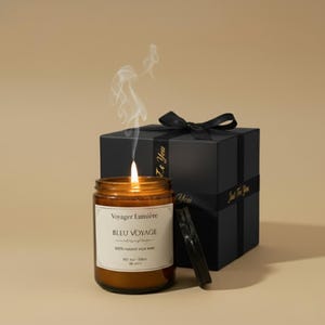 Set de Aromaterapia Calmante: Vela de Cera de Soja Vertida a Mano – 8oz