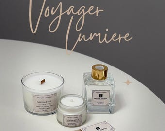 Handgemaakte Sojawas Kaarsen Cadeauset: Sandelhout, Vanille, Diffuser