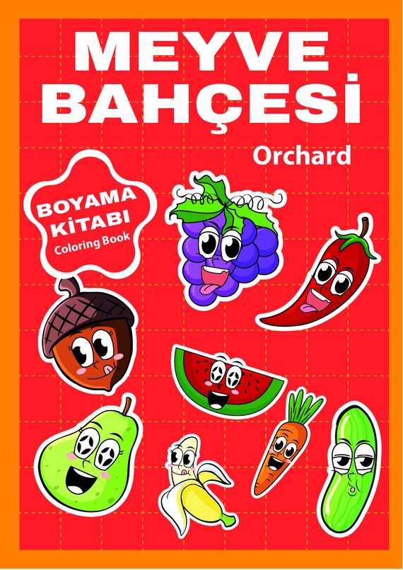 Fruits coloring book, Watercolor Kids Painting (Digital Download)