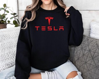 Tesla Sweatshirt, Tesla Logo Hoodie, Electric Car Sweatshirt, Tesla Fan Shirt, Tesla Car Hoodie