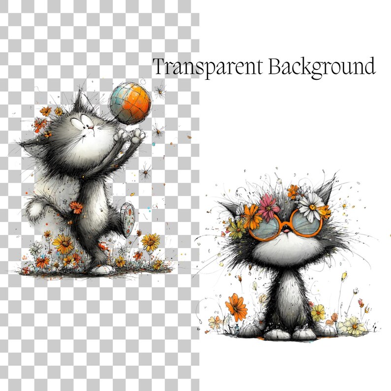 Cute Kitten With Flowers PNG | Floral Cat Sublimation | Spring Animal ...