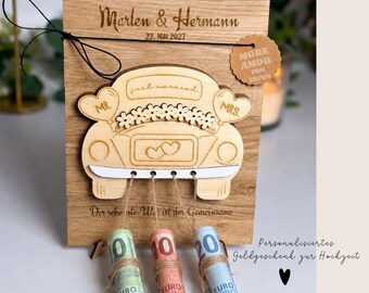 Personalized Money Wedding Gift | Creative Money Wedding Gift | Personalized Car Wedding Gift with Names & Date