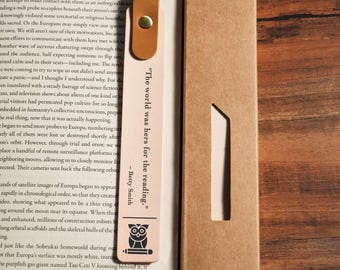 Personalisiertes Lesezeichen aus Leder, graviertes Geschenk für Bücherliebhaber und Schriftsteller