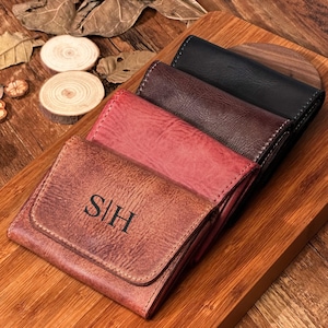 Personalized Leather Wallet, Vintage Patina, Full Grain, Handcrafted Gift