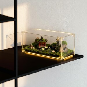 DIY Zen Garden Light Box Kit, Handgjort Paviljong Miniatyrlandskap, Romantisk Handgjord Alla hjärtans dag-present