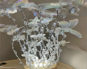 DIY Butterfly Light, Handmade Fairy Table Lamp, Romantic Crystal Decoration, Dreamy Night Light Gift, Creative Valentine’s Day Present