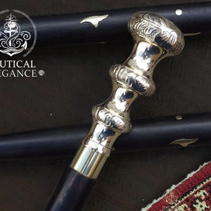Designer Walking Cane Wooden Walking Stick Silver Brass Handle Knob Gift Brass 3 tyre design Handle Vintage Antique Style Victorian Cane