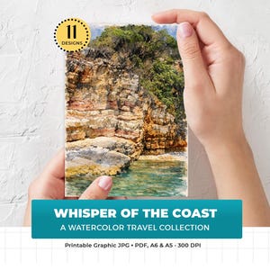 Travel Memory Gift Beachy Wall Art Ocean Coasters Travel Postcards Coastal Gallery Wall Beachy Prints Postcard Set Mini Note Cards Sunset