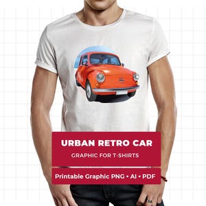Maglietta per amanti delle auto, regalo per appassionati di auto, stile retrò, vintage, arte automobilistica, veicolo classico, stampa urbana retrò, grafica automobilistica, maglietta, opera d'arte stampabile
