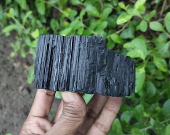 Raw Black Tourmaline Crystal: Grounding Stone for Meditation & Protection