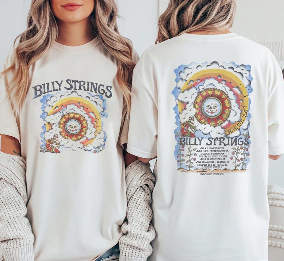 Billy Strings Summer 2026 Tour-T-shirt, The Sun Art, dubbelzijdig ...