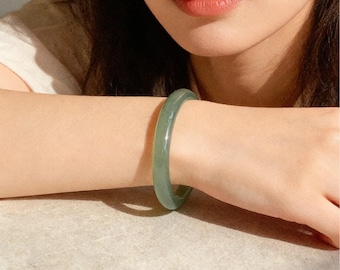 Natuurlijke jade armband 4 mm 6 mm 8 mm, dunne jade armband, groene jade armband, minimalistische stapelbare sieraden cadeau voor vrouwen