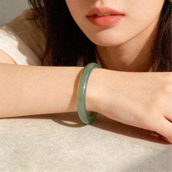 Natural Jade Bangle Bracelet 4mm 6mm 8mm, Thin Jade Bracelet, Green Jade Bangle, Minimalist Stackable Jewelry Gift for Women