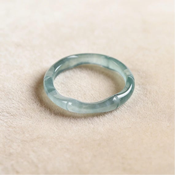 Bamboo Jade Ring Green Jade Band Organic Ring Minimalist Jade Ring Natural Stone Bamboo Style Ring Zen Jewelry Gift