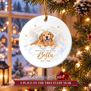 Pet Memorial Ornament, Dog Angel Rainbow Bridge Christmas Keepsake with Name, Loss of Dog Sympathy Gift, Dog Remembrance Gift image 8