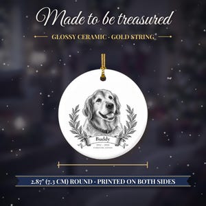 2 Sided Dog Memorial Ornament from Photo, Vintage Pet Portrait, Forever Loved, Pet Loss Gift, Cat Memorial Gift, Remembrance Keepsake image 9