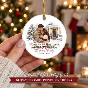 Military Ornament 2026, Soldier Homecoming Christmas Ornament with Family Name, Deployment Gift, Military Family Keepsake image 12