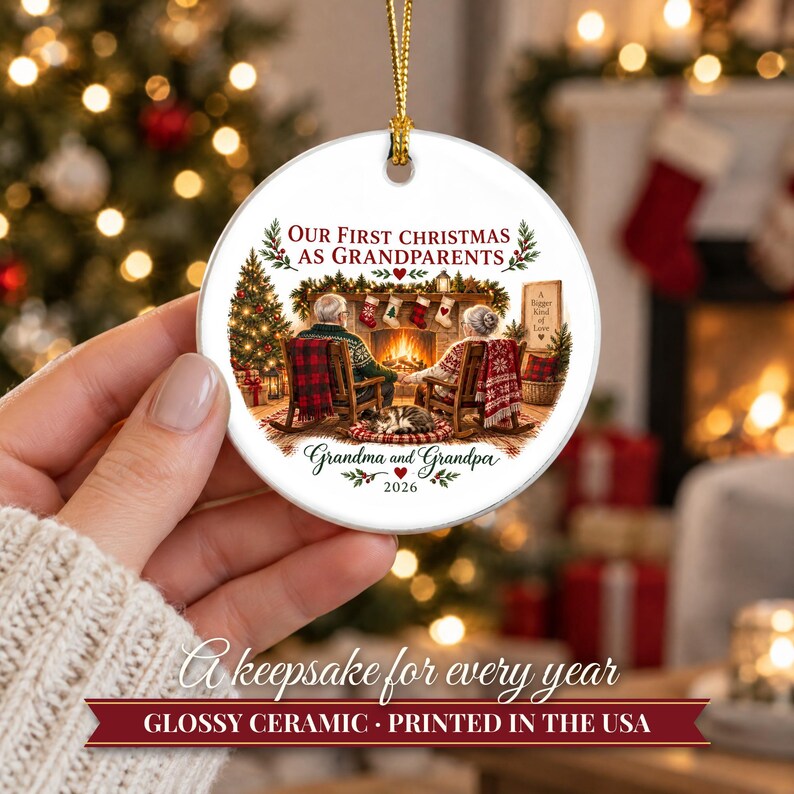 First Christmas as Grandparents Ornament 2026, New Grandparents Gift, Grandma and Grandpa Keepsake, First Grandchild Ornament image 12