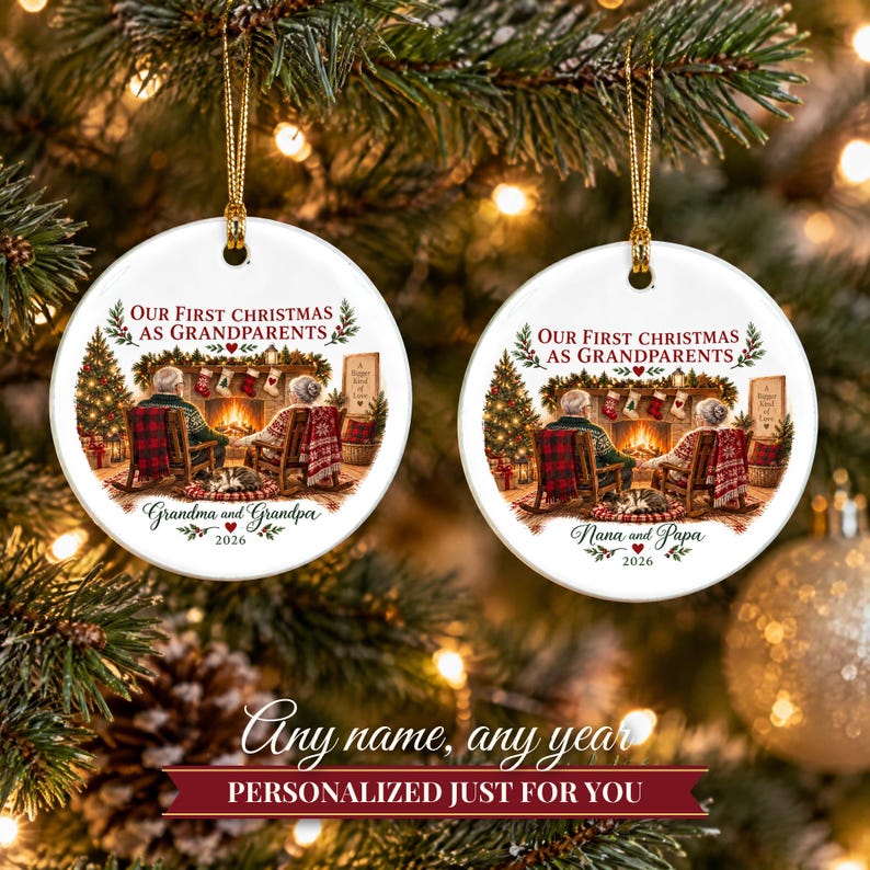 First Christmas as Grandparents Ornament 2026, New Grandparents Gift, Grandma and Grandpa Keepsake, First Grandchild Ornament image 9