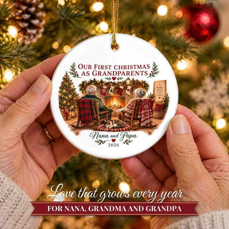 First Christmas as Grandparents Ornament 2026, New Grandparents Gift, Grandma and Grandpa Keepsake, First Grandchild Ornament image 8