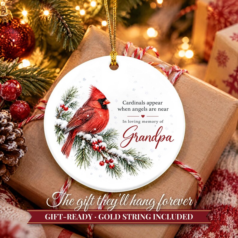 Cardinal Memorial Ornament, Cardinals Appear When Angels Are Near, In Loving Memory Christmas Keepsake, Sympathy Gift for Loss image 11