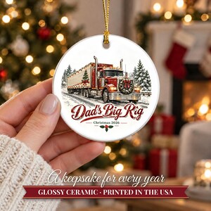 Truck Driver Ornament 2026, Semi Truck Christmas Ornament with Name, Trucker Gift for Dad, Big Rig 18 Wheeler Keepsake image 12