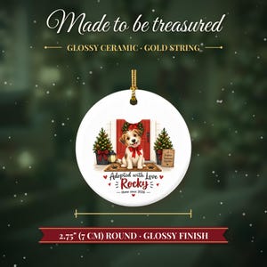 Rescue Dog Ornament 2026, Adopted with Love Christmas Ornament with Name, Dog First Christmas, Dog Mom Gift, Adoption Keepsake image 5