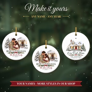 Military Ornament 2026, Soldier Homecoming Christmas Ornament with Family Name, Deployment Gift, Military Family Keepsake image 3