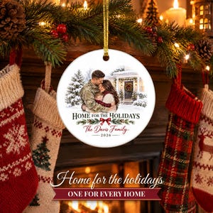 Military Ornament 2026, Soldier Homecoming Christmas Ornament with Family Name, Deployment Gift, Military Family Keepsake image 10