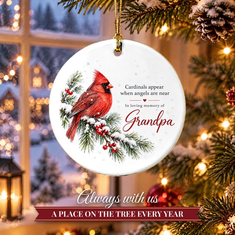Cardinal Memorial Ornament, Cardinals Appear When Angels Are Near, In Loving Memory Christmas Keepsake, Sympathy Gift for Loss image 8