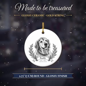 Custom Dog Memorial Ornament from Photo, Vintage Pet Portrait, Forever Loved, Pet Loss Gift, Cat Memorial Gift, Remembrance Keepsake image 8