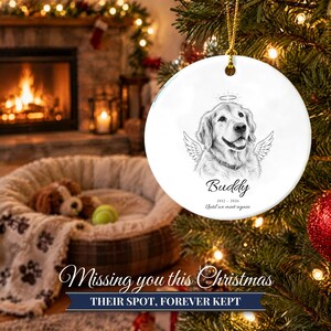 Pet Memorial Ornament with Angel Wings, Custom Dog Portrait from Photo, Rainbow Bridge, Pet Loss Gift, Dog Memorial Gift, Cat Loss image 10
