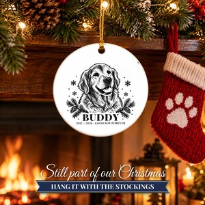 Personalized Dog Memorial Ornament from Photo, Custom Pet Portrait, Dog Mom Gift, Pet Loss Gift, Christmas Dog Remembrance Keepsake image 12