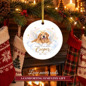 Pet Memorial Ornament, Dog Angel Rainbow Bridge Christmas Keepsake with Name, Loss of Dog Sympathy Gift, Dog Remembrance Gift image 10