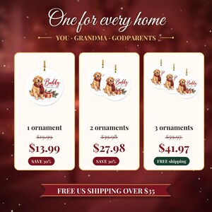 Adorno de Golden Retriever, Adorno navideño para perros con nombre, Regalo para amantes de los perros, Regalo para mamás de perros 2026, Recuerdo personalizado de cerámica para mascotas imagen 7