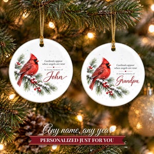 Cardinal Memorial Ornament, Cardinals Appear When Angels Are Near, In Loving Memory Christmas Keepsake, Sympathy Gift for Loss image 9