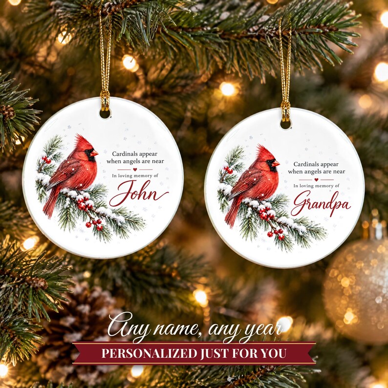 Cardinal Memorial Ornament, Cardinals Appear When Angels Are Near, In Loving Memory Christmas Keepsake, Sympathy Gift for Loss image 9